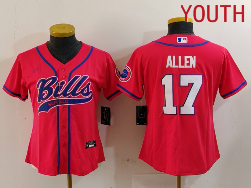 Youth Buffalo Bills #17 Allen Red Joint Name 2024 Nike Limited NFL Jersey style 912->youth nfl jersey->Youth Jersey